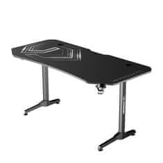 Ultradesk Gaming miza FRAG XXL črna, 160 x 75 cm, 75 cm, držalo za pijačo in slušalke, 4x USB, stojalo BEAM, s polno površino XXL miške