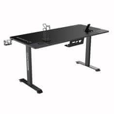 Ultradesk Gaming miza MOMENTUM črna, 152,5x70 cm, 75,5 cm, z XXL podlogo za miško, držalom za slušalke, pijačo in mobilni telefon