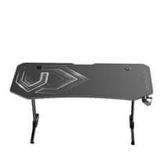 Ultradesk Gaming miza FRAG XXL črna, 160 x 75 cm, 75 cm, držalo za pijačo in slušalke, 4x USB, stojalo BEAM, s polno površino XXL miške