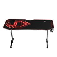 Ultradesk Gaming miza FRAG XXL rdeča, 160 x 75 cm, 75 cm, držalo za pijačo in slušalke, 4x USB, stojalo BEAM, s polno površino XXL podloge za miško