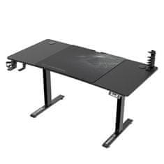 Ultradesk Gaming miza LEVEL V2, 140x68cm, 72-117cm, električno nastavljiva višina, z XXL podlogo za miško, pijačo in držalom za slušalke