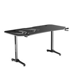 Ultradesk Gaming miza FRAG XXL črna, 160 x 75 cm, 75 cm, držalo za pijačo in slušalke, 4x USB, stojalo BEAM, s polno površino XXL miške