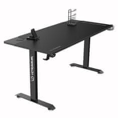 Ultradesk Gaming miza MOMENTUM črna, 152,5x70 cm, 75,5 cm, z XXL podlogo za miško, držalom za slušalke, pijačo in mobilni telefon