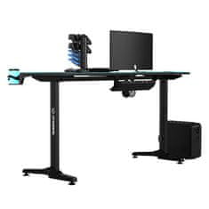 Ultradesk Gaming miza FRAG - BLUE V3, 140x60 cm, 76 cm, z XXL podlogo za miško, 4x USB, z ultradesk BEAM, držalo za pijačo in slušalke