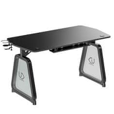 Ultradesk Gaming miza BOOSTER, 136x70,5 cm, 75 cm, RGB osvetlitev, držalo za pijačo in slušalke