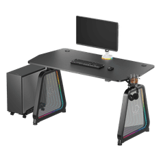 Ultradesk Gaming miza BOOSTER, 136x70,5 cm, 75 cm, RGB osvetlitev, držalo za pijačo in slušalke