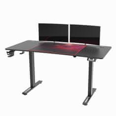 Ultradesk Gaming miza LEVEL V2 rdeča, 140x68cm, 72-117cm, električno nastavljiva višina, z XXL podlogo za miško, pijačo in slušalkami