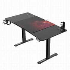 Ultradesk Gaming miza LEVEL V2 rdeča, 140x68cm, 72-117cm, električno nastavljiva višina, z XXL podlogo za miško, pijačo in slušalkami