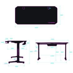 Ultradesk Gaming miza FRAG - RDEČA V3, 140x60 cm, 76 cm, z XXL podlogo za miško, 4xUSB, z ultradesk BEAM, držalom za pijačo in slušalke