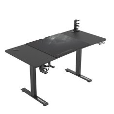 Ultradesk Gaming miza LEVEL V2, 140x68cm, 72-117cm, električno nastavljiva višina, z XXL podlogo za miško, pijačo in držalom za slušalke