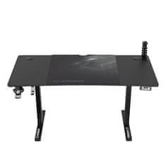 Ultradesk Gaming miza LEVEL V2, 140x68cm, 72-117cm, električno nastavljiva višina, z XXL podlogo za miško, pijačo in držalom za slušalke