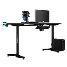 Ultradesk Gaming miza FRAG - GOLD V3, 140x60 cm, 76 cm, z XXL podlogo za miško, 4x USB, z ultradesk BEAM, držalom za pijačo in slušalke