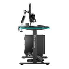 Ultradesk Gaming miza IRON BLACK, 132,5x60,5 cm, 71-81 cm, mehansko nastavljiva višina, RGB osvetlitev