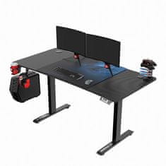 Ultradesk Gaming miza LEVEL V2 BLUE, 140x68cm, 72-117cm, električno nastavljiva višina, z XXL podlogo za miško, pijačo in slušalkami