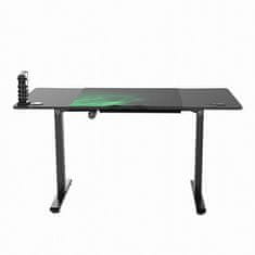 Ultradesk Gaming miza LEVEL V2 GREEN, 140x68cm, 72-117cm, električno nastavljiva višina, z XXL podlogo za miško, pijačo in slušalko