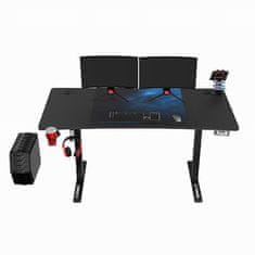 Ultradesk Gaming miza LEVEL V2 BLUE, 140x68cm, 72-117cm, električno nastavljiva višina, z XXL podlogo za miško, pijačo in slušalkami