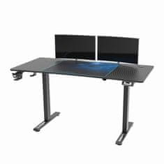 Ultradesk Gaming miza LEVEL V2 BLUE, 140x68cm, 72-117cm, električno nastavljiva višina, z XXL podlogo za miško, pijačo in slušalkami