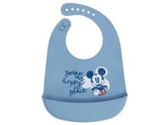 Stor Silikonski slinček MICKEY MOUSE Baby Blue, 6+, 10429