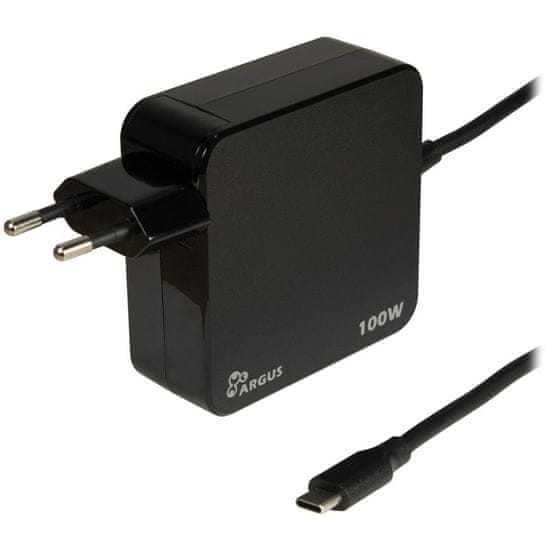 Inter-tech PD-2100 USB-C PD 5-20V 100W 1,8m črni polnilec