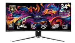 MSI MPG 341CQPX monitor, 34, UWQHD, 240Hz, 0,03ms, črn (MONMSI00008)