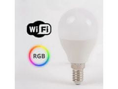 Eco light Kroglična žarnica GOLF BALL E14 6W RGB CCT 520lm Wifi tuya - toplo bela, energetsko učinkovita 