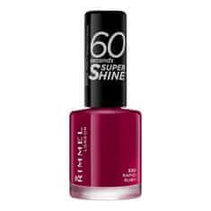 Rimmel 60 Seconds Super Shine hitro sušeči lak za nohte 8 ml Odtenek 320 rapid ruby