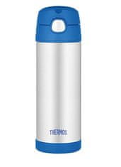 Thermos FUNtainer Otroška termoska s slamico - modra 470 ml