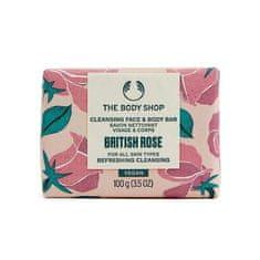 The Body Shop Trdno milo British Rose (ploščica za čiščenje obraza in telesa) 100 g