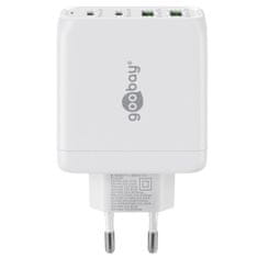 Goobay 2x USB-C + 2x USB-A 5V 68W beli hitri polnilec