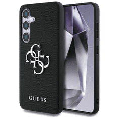 Guess GUHCS25SPGT4MBK ovitek za Samsung Galaxy S25 5G - Grained - črn