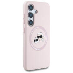 Karl Lagerfeld Originalen ovitek MagSafe Samsung Galaxy S25 Plus 5G - Heads - roza - KLHMS25MSKCHTCP