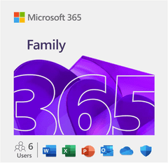 Microsoft 365 Family slovenska naročnina 1 leto za 6 uporabnikov, 1TB v oblaku, Premium Office aplikacije, PC/Mac/iOS/Android, ESD (6GQ-01949)