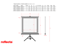 Reflecta PROJEKCIJSKO tripod PLATNO 200x200cm na treh nogah CrystalLine 87652