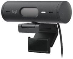 Logitech Webcam BRIO 500, Full HD, 4x zoom, RightLight 4 s HDR, grafitna, USB-C