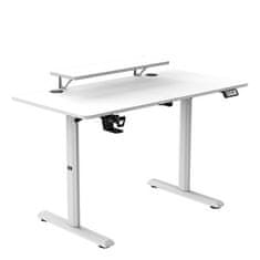 Ultradesk HIGHLANDER WHITE računalniška miza, električno nastavljiva višina, 120X60 cm, 72-117 cm, bela