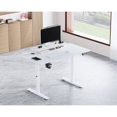 Ultradesk HIGHLANDER WHITE računalniška miza, električno nastavljiva višina, 120X60 cm, 72-117 cm, bela