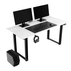 Ultradesk UPLIFT delovna miza, bela, električno nastavljiva višina, 160X75 cm, 74-116 cm, z XXL podlogo za miško