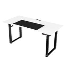 Ultradesk UPLIFT delovna miza, bela, električno nastavljiva višina, 160X75 cm, 74-116 cm, z XXL podlogo za miško