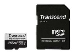 Transcend 256 GB microSDXC 350V UHS-I U1 (razred 10), visoko vzdržljiva pomnilniška kartica, 95 MB/s R, 40 MB/s W