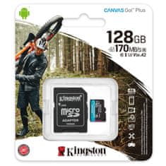 Kingston Canvas Go! Plus microSD 128GB Class 10 UHS-I U3 V30 A2 adapter (SDCG3/128GB) spominska kartica