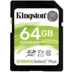 Kingston Canvas Select Plus SD 64GB Class10 UHS-I FullHD 1080p 4K (SDS2/64GB) spominska kartica