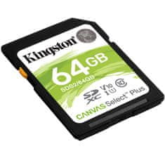 Kingston Canvas Select Plus SD 64GB Class10 UHS-I FullHD 1080p 4K (SDS2/64GB) spominska kartica