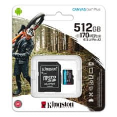 Kingston Canvas Go! Plus microSD 512GB Class10 UHS-I 3 adapter (SDCG3/512GB) spominska kartica