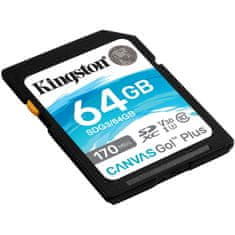 Kingston Canvas Go! Plus SD 64GB Class 10 UHS-I U3 V30 A2 (SDG3/64GB) spominska kartica