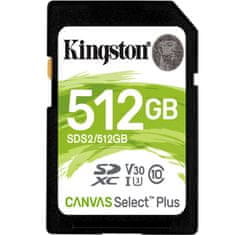 Kingston Canvas Select Plus SD 512GB Class 10 UHS-I (SDS2/512GB) spominska kartica