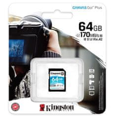 Kingston Canvas Go! Plus SD 64GB Class 10 UHS-I U3 V30 A2 (SDG3/64GB) spominska kartica