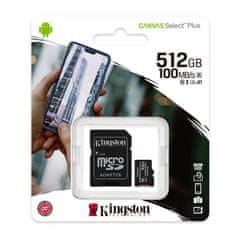 Kingston Canvas Select Plus microSD 512GB Class10 UHS-I adapter (SDCS2/512GB) spominska kartica in adapter