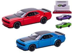 Dodge Challenger SRT 170 12,5 cm 1:40 kovinski reverz - mešanica barv (zelena, modra, rdeča, vijolična)