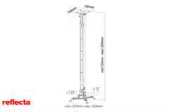 Reflecta projekcijski NOSILEC z višino 120cm SREBRNE barve Tapa 23059