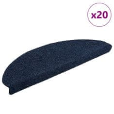 shumee vidaXL Samolepilne preproge za stopnice 20 kosov mornariška 65x21x4 cm